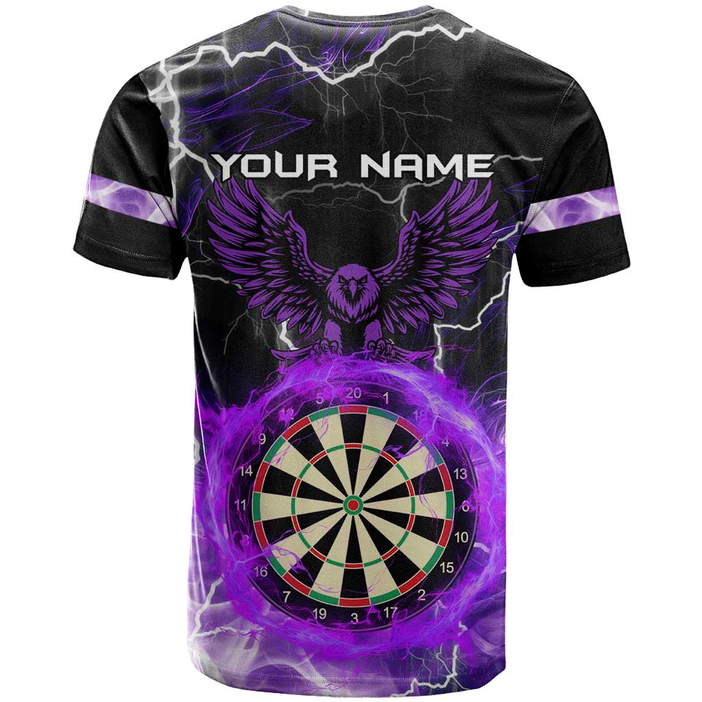 Personalized Purple Lightning Darts Board T-Shirt with Owl Graphic Graphic Tee