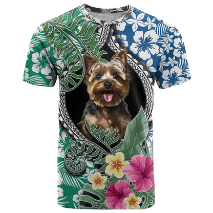 Polynesian Yorkshire Terrier T-Shirt Polynesian Pattern And Yorkshire Terrier Graphic Tee