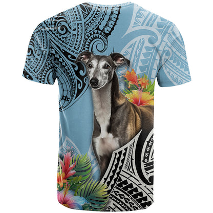 Polynesian Greyhound T-Shirt Polynesian Pattern And Greyhound Graphic Tee