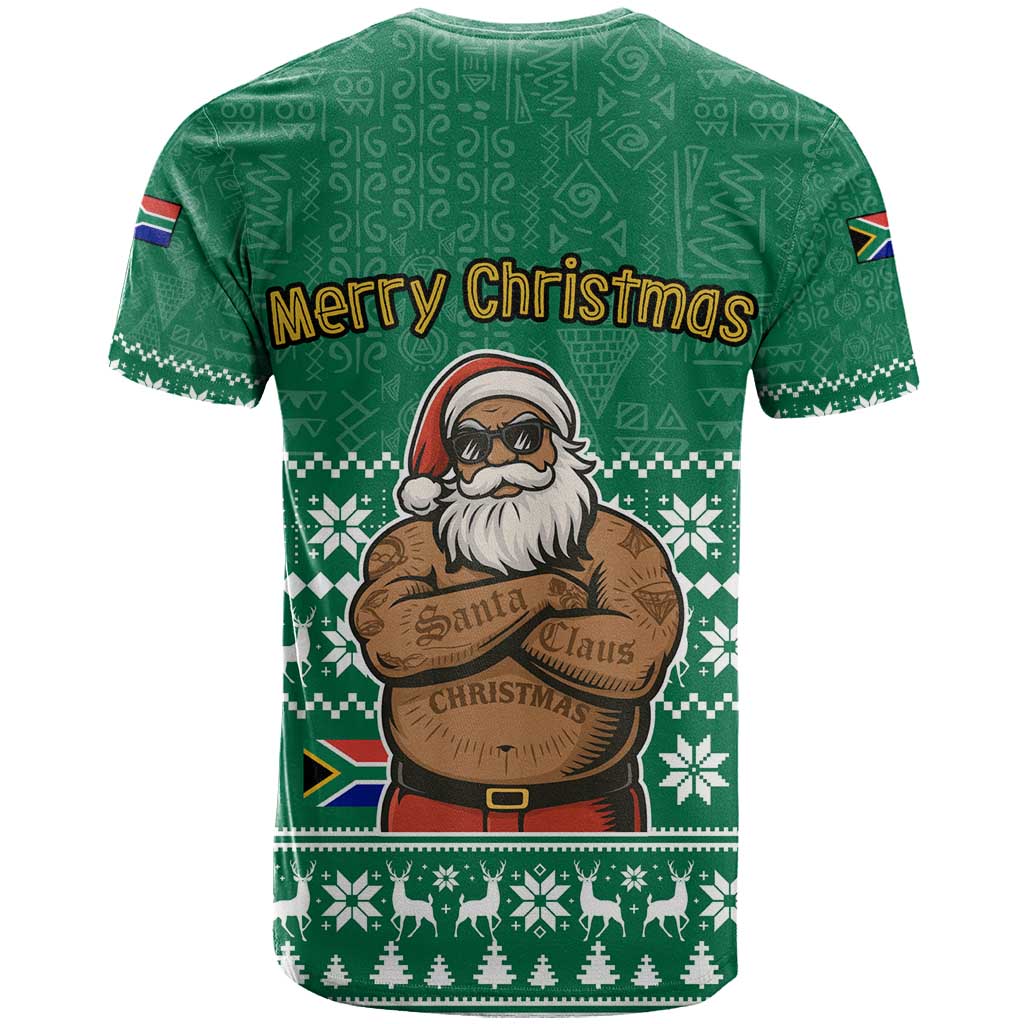 South Africa Christmas T-Shirt Christmas Santa Claus Tattoo Graphic Tee