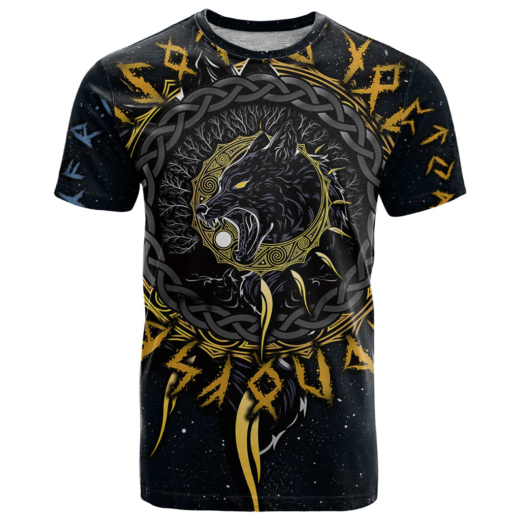 Skoll and Hati Viking Wolfs T-Shirt Graphic Tee