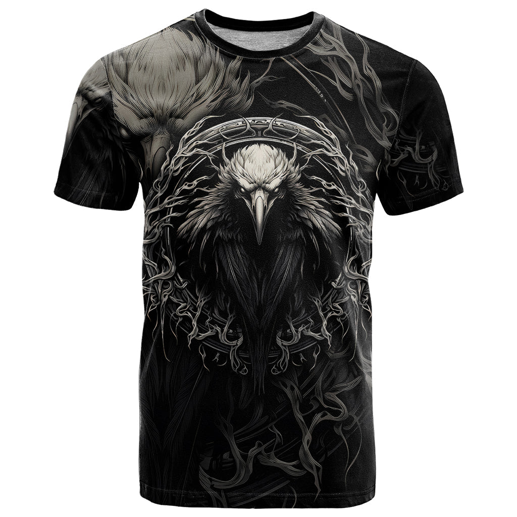 Viking Raven T-Shirt Viking Blood Runs Through My Veins Graphic Tee