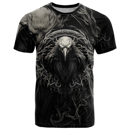 Viking Raven T-Shirt Viking Blood Runs Through My Veins Graphic Tee