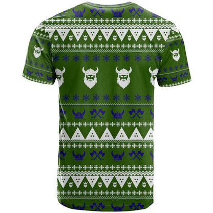 Amazing Viking Christmas T-Shirt Xmas Holiday Patterns Graphic Tee