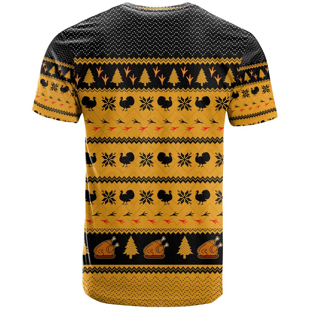 Americans Turkey Hunting Thanksgiving Christmas T-Shirt Xmas Holiday Patterns Graphic Tee