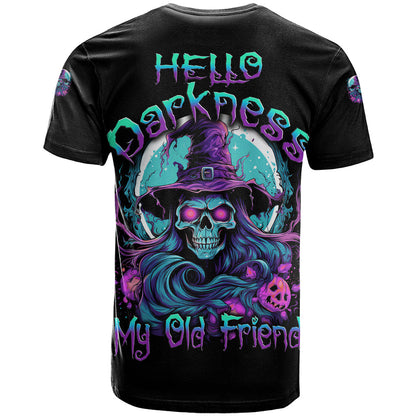 Hello Darkness My Old Friend Witch Halloween T-Shirt Graphic Tee