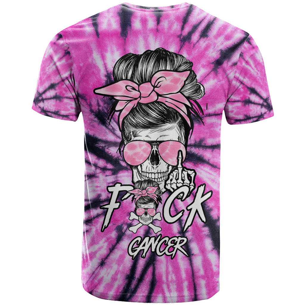 Fcks Cancer Skull Tie Dye T-Shirt Graphic Tee