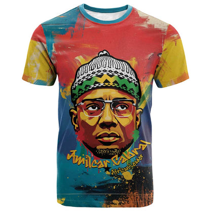 Amilcar Cabral T-Shirt Armed Activist Quote Raised Fist African Liberation Tribute - Colorful Paint Stroke Graphic Tee