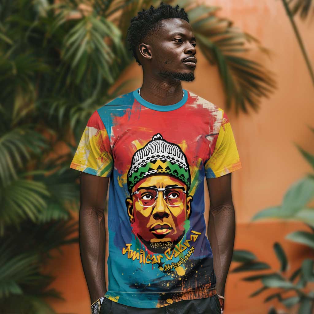 Amilcar Cabral T-Shirt Armed Activist Quote Raised Fist African Liberation Tribute - Colorful Paint Stroke Graphic Tee