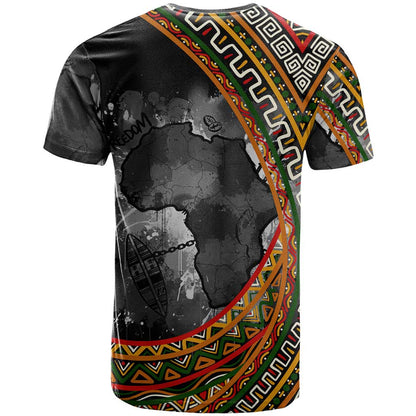 Amilcar Cabral T-Shirt African Map with Chains Freedom Theme Revolutionary Liberation Tribute Graphic Tee