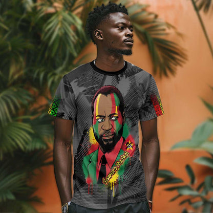 Samora Machel T-Shirt Mozambique Liberation Graffiti Style Viva FRELIMO African Revolutionary Graphic Tee