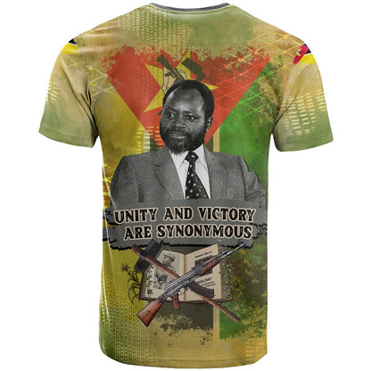 Samora Machel T-Shirt Mozambique Flag Unity and Victory Quote Liberation Struggle - African Freedom Tribute Graphic Tee