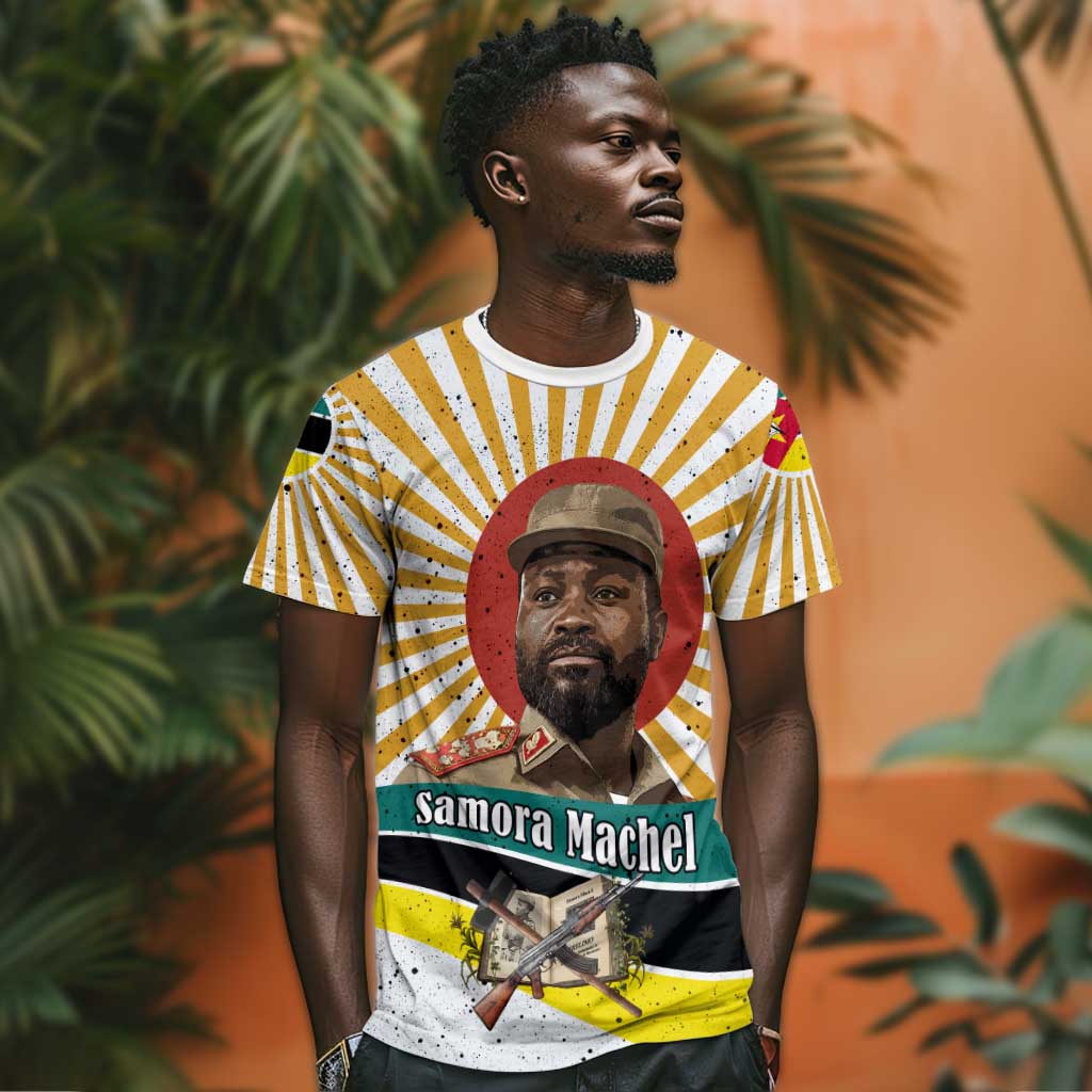 Samora Machel T-Shirt Radiant Sunburst Bold Anti-Colonial Quote Mozambique Liberation - African Revolutionary Art Graphic Tee