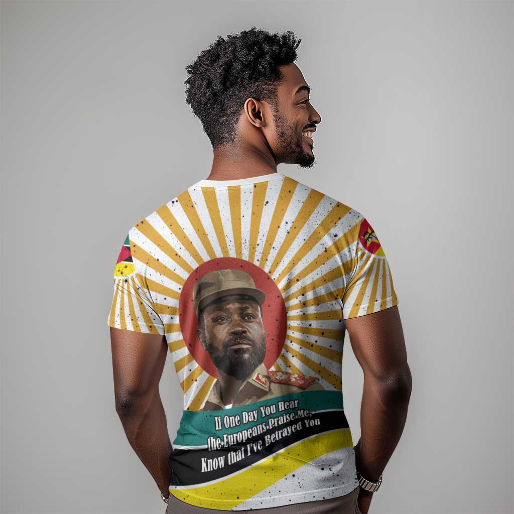 Samora Machel T-Shirt Radiant Sunburst Bold Anti-Colonial Quote Mozambique Liberation - African Revolutionary Art Graphic Tee