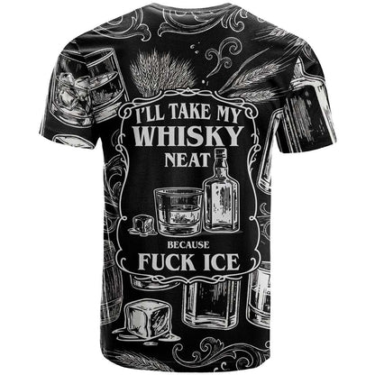 Whisky Neat T-Shirt Vintage Bold Statement Design Graphic Tee