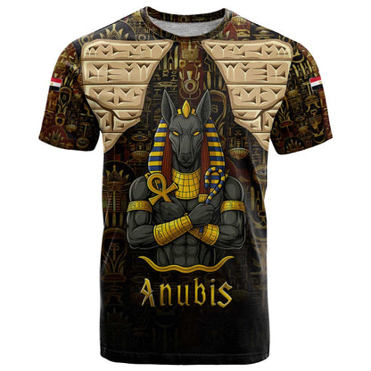 Anubis Egypt T-Shirt with Ancient Hieroglyph Pharaoh Spirit Graphic Tee