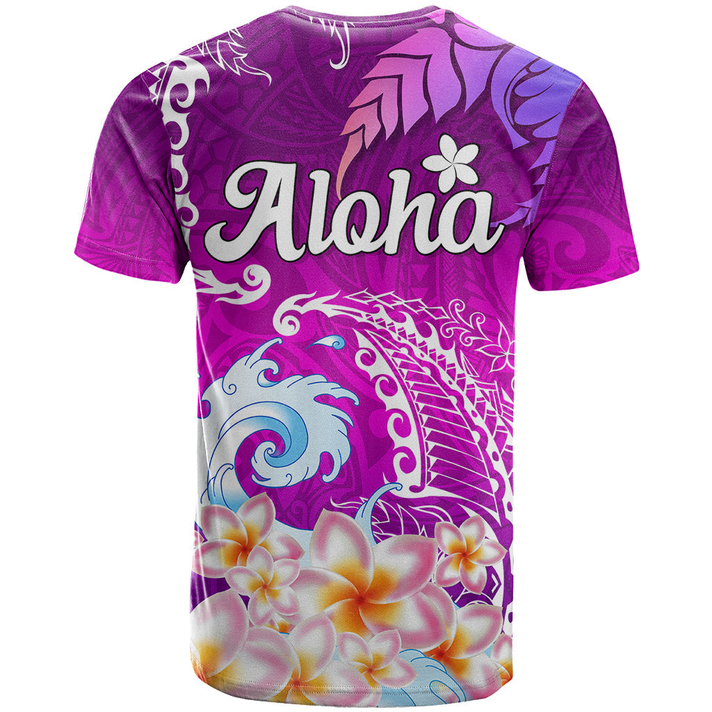 Hawaii Plumeria Flower T-Shirt Plumeria FLowers And Polynesian Pattern Graphic Tee