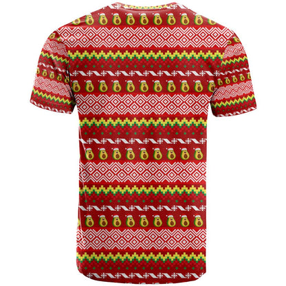 Avo Merry Christmas T-Shirt Xmas Holiday Patterns Graphic Tee