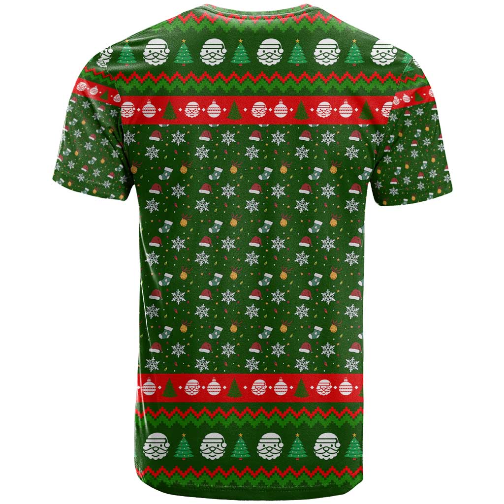 Awesome Firefighter Christmas T-Shirt Xmas Holiday Patterns Graphic Tee