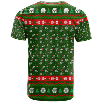 Awesome Firefighter Christmas T-Shirt Xmas Holiday Patterns Graphic Tee