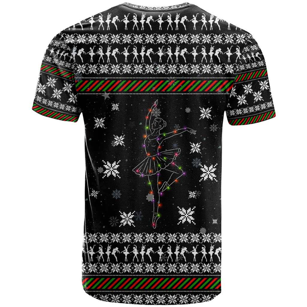 Ballet Pointe Christmas Design T-Shirt Xmas Holiday Patterns Graphic Tee