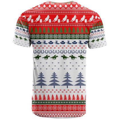 Barrel Racing Christmas T-Shirt Xmas Holiday Patterns Graphic Tee