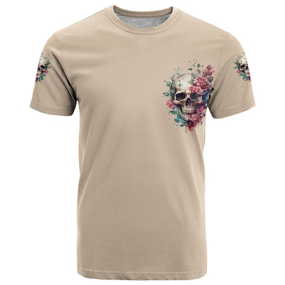 Fresh Out Of F Watercolor Skull T-Shirt Graphic Tee