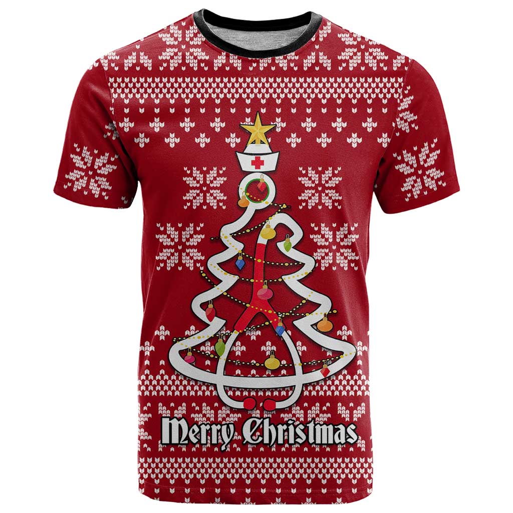 Nurse Merry Christmas Christmas T-Shirt Xmas Holiday Patterns Graphic Tee