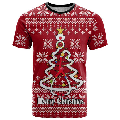 Nurse Merry Christmas Christmas T-Shirt Xmas Holiday Patterns Graphic Tee