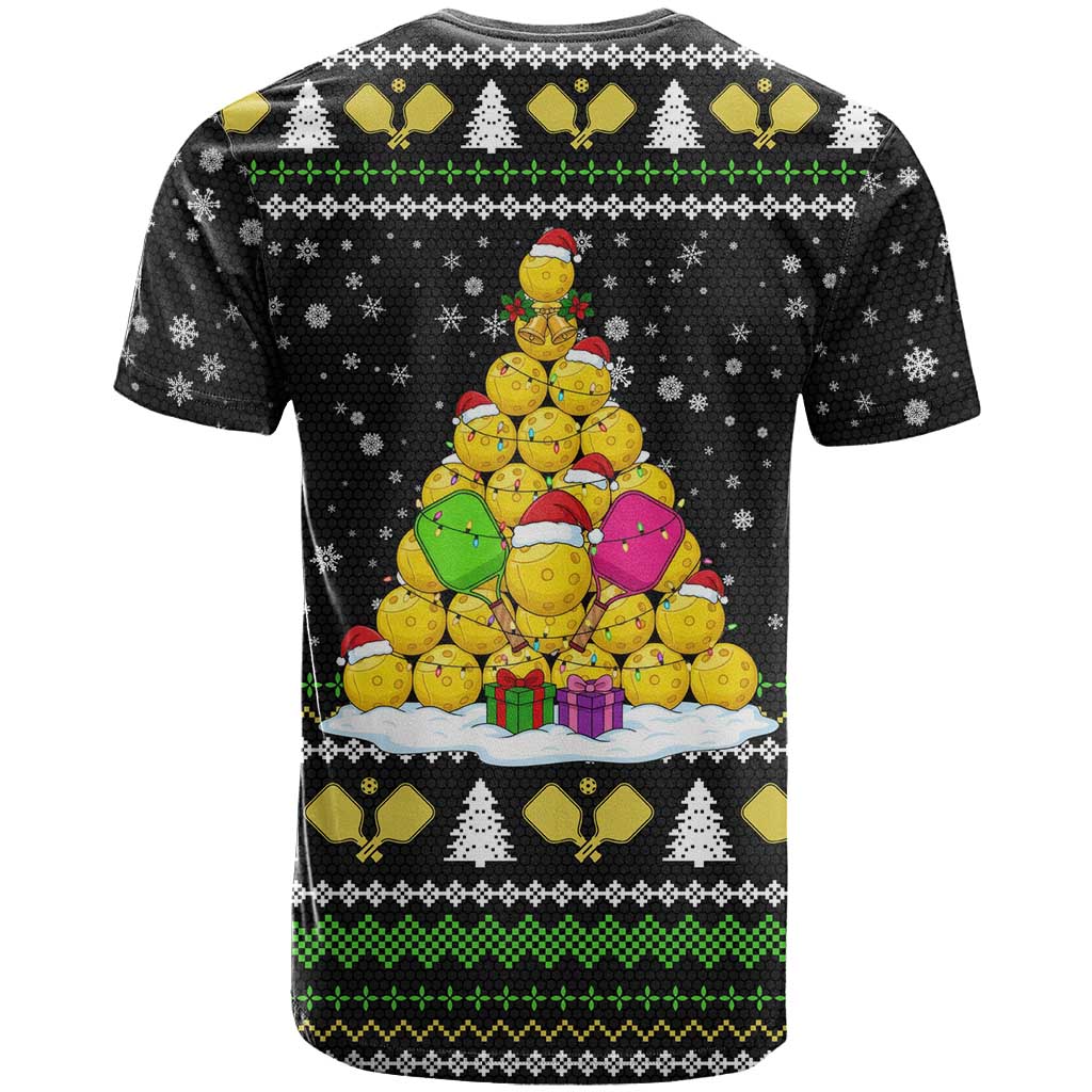 PickleBall Is Life Christmas T-Shirt Xmas Holiday Patterns Graphic Tee