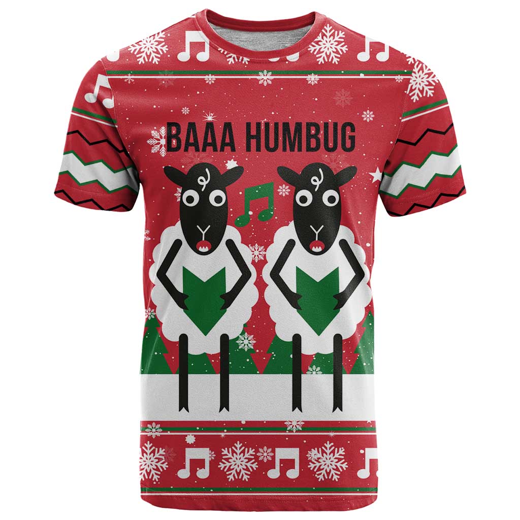 Vintage Sheep Music Christmas T-Shirt Xmas Holiday Patterns Graphic Tee