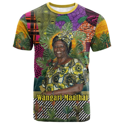 Wangari Maathai T-Shirt Colorful Nature-Inspired Design Empowerment Quote African Print Environmental Graphic Tee