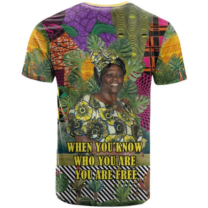 Wangari Maathai T-Shirt Colorful Nature-Inspired Design Empowerment Quote African Print Environmental Graphic Tee