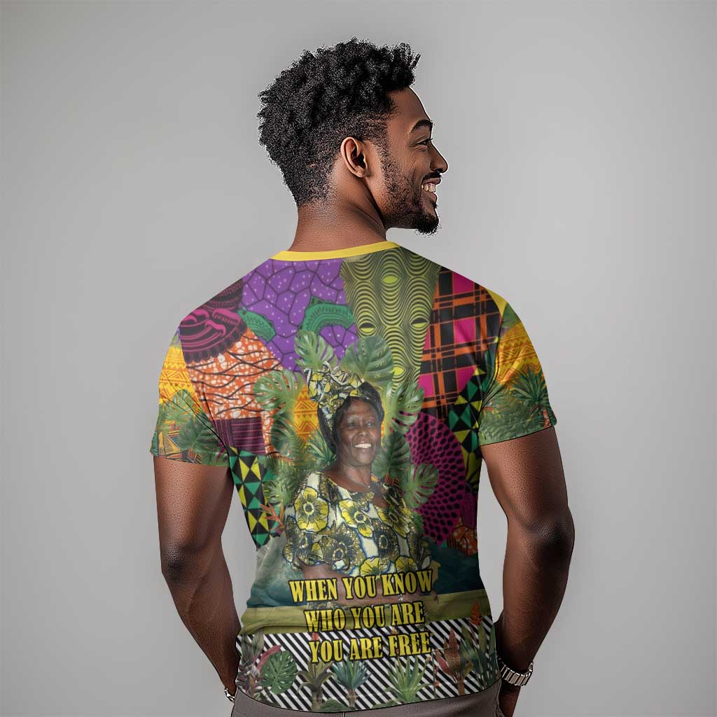 Wangari Maathai T-Shirt Colorful Nature-Inspired Design Empowerment Quote African Print Environmental Graphic Tee