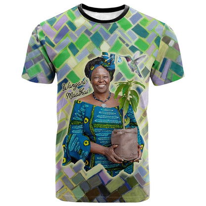 Wangari Maathai T-Shirt Hummingbird Quote Tree Planting Theme Environmental Justice Tribute Graphic Tee