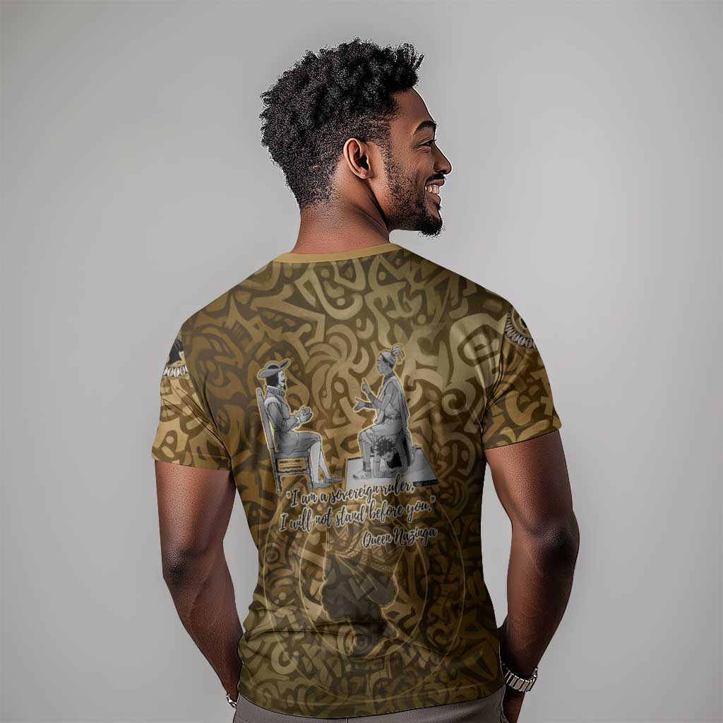 Queen Nzinga T-Shirt Cowrie Crown Silhouette Royal Power Graphic Tee