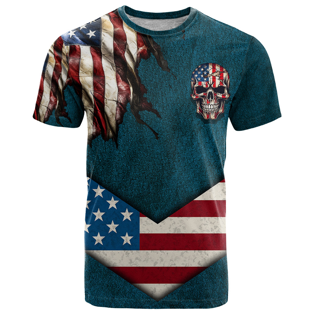 American Flag Skull T-Shirt I'm an American I Have The Right To Bear Arms Your Approval Is Not Required Graphic Tee