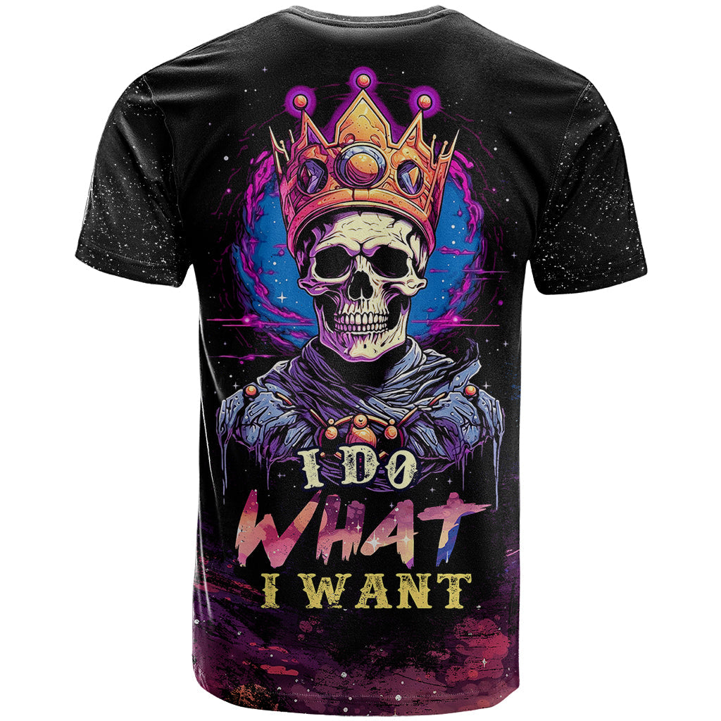King Skeleton T-Shirt I Do What I Want Graphic Tee