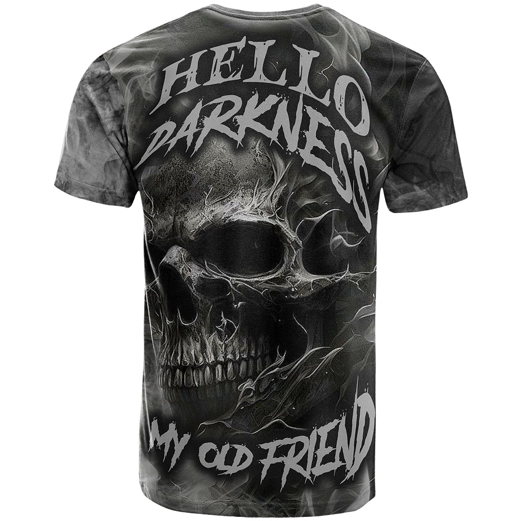 Hello Darkness My Old Friend Skull T-Shirt Graphic Tee