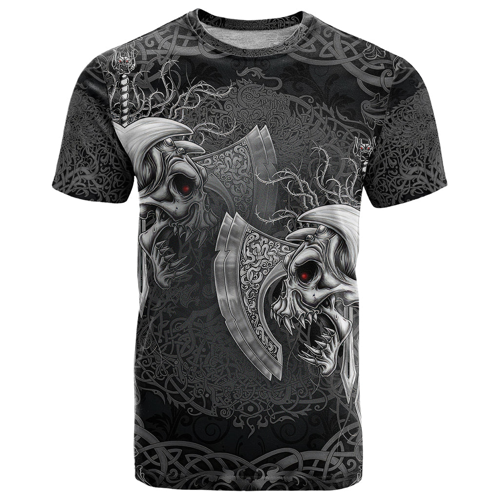 Until Valhalla Viking Skull T-Shirt Graphic Tee