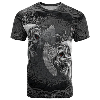 Until Valhalla Viking Skull T-Shirt Graphic Tee