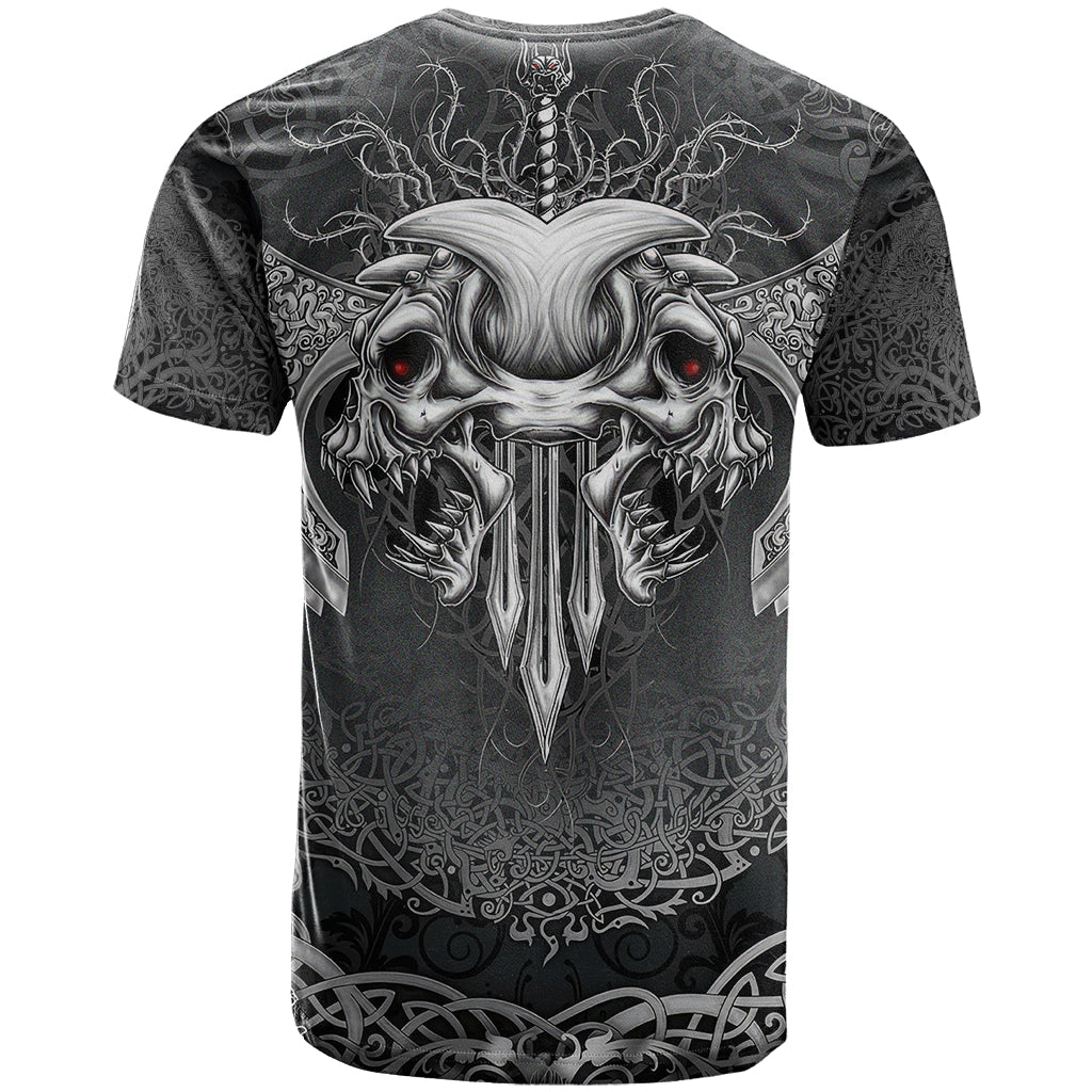 Until Valhalla Viking Skull T-Shirt Graphic Tee
