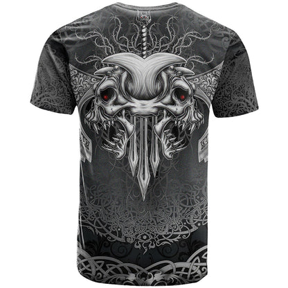Until Valhalla Viking Skull T-Shirt Graphic Tee