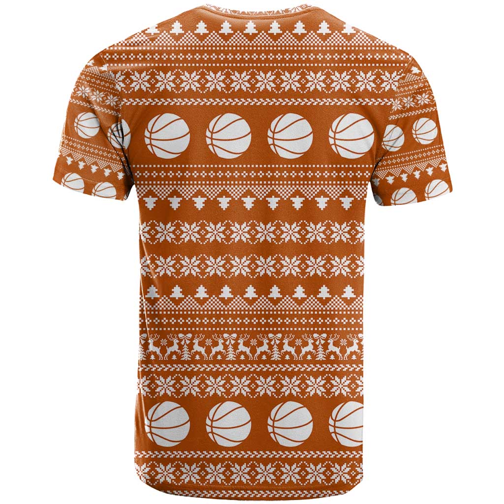 Basketball Santa Claus Christmas T-Shirt Xmas Holiday Patterns Graphic Tee