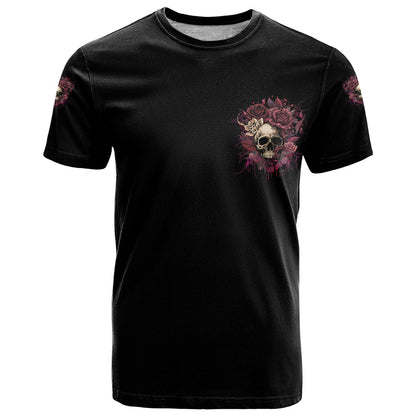 My Give A F Rose Skull T-Shirt Graphic Tee
