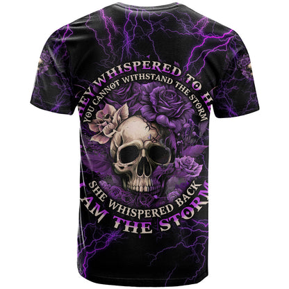 I Am The Storm Rose Skull T-Shirt Graphic Tee