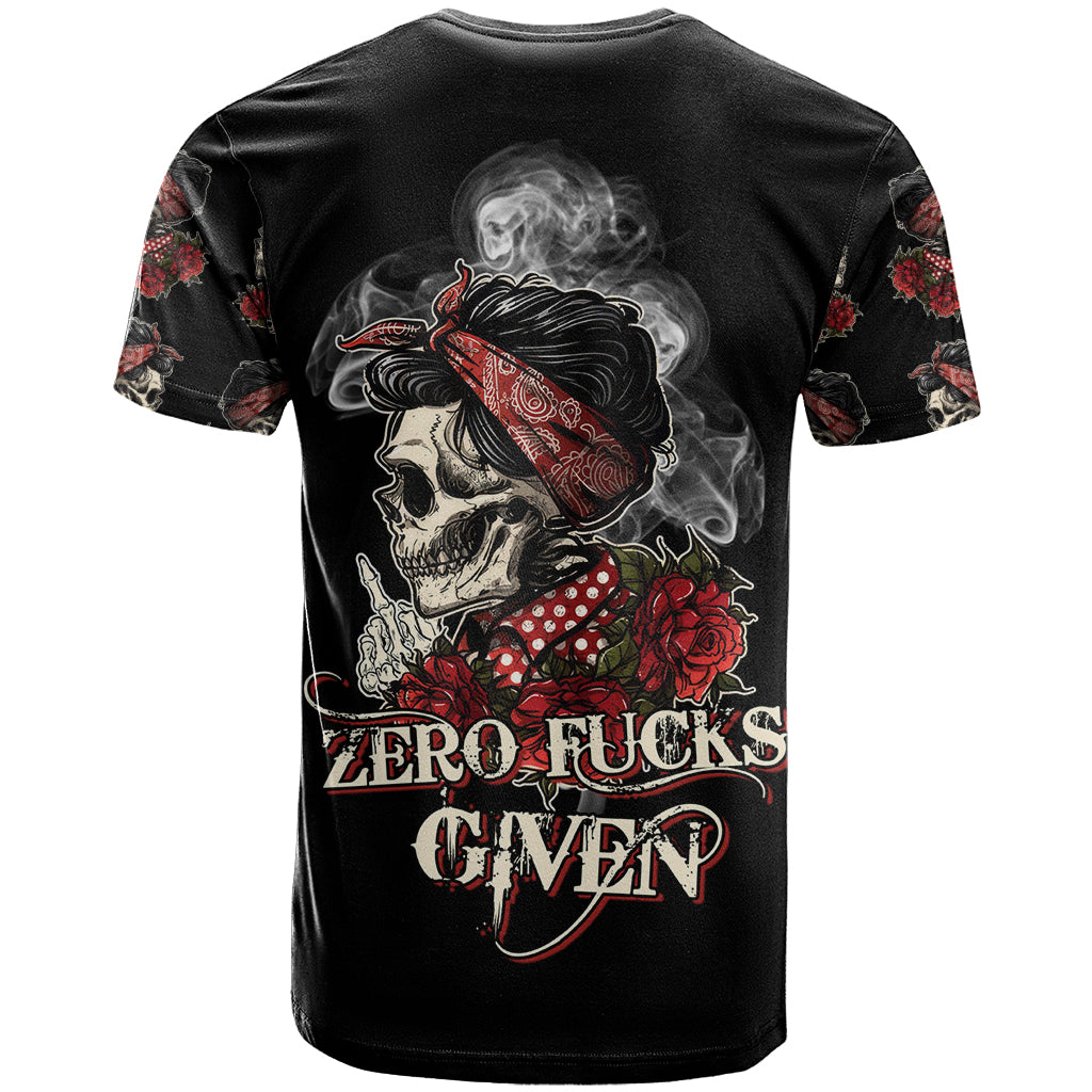 Skl Rose - Zero Fck Given T-Shirt Graphic Tee