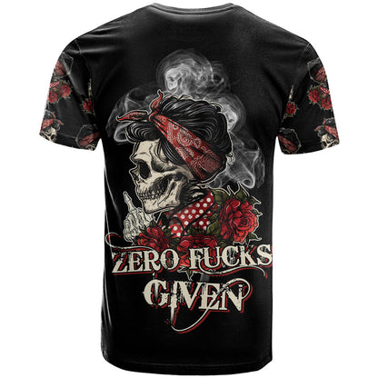 Skl Rose - Zero Fck Given T-Shirt Graphic Tee