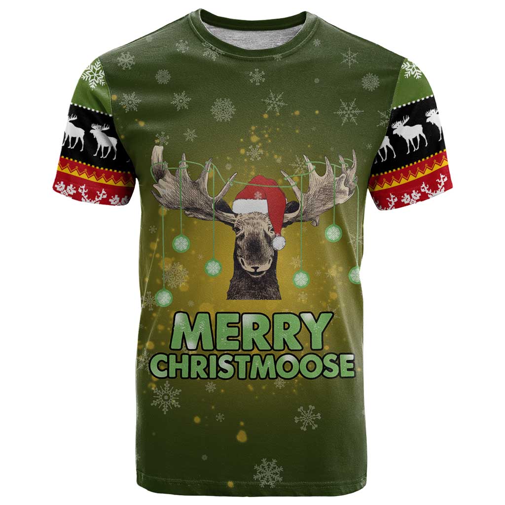 Merry ChristMoose Christmas T-Shirt Xmas Holiday Patterns Graphic Tee