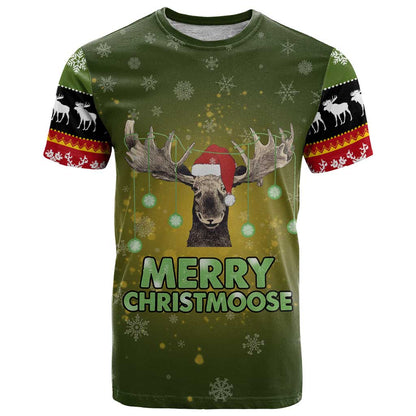Merry ChristMoose Christmas T-Shirt Xmas Holiday Patterns Graphic Tee